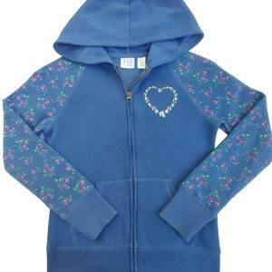 Canyon River Blues zip-up floral-sleeved hoodie